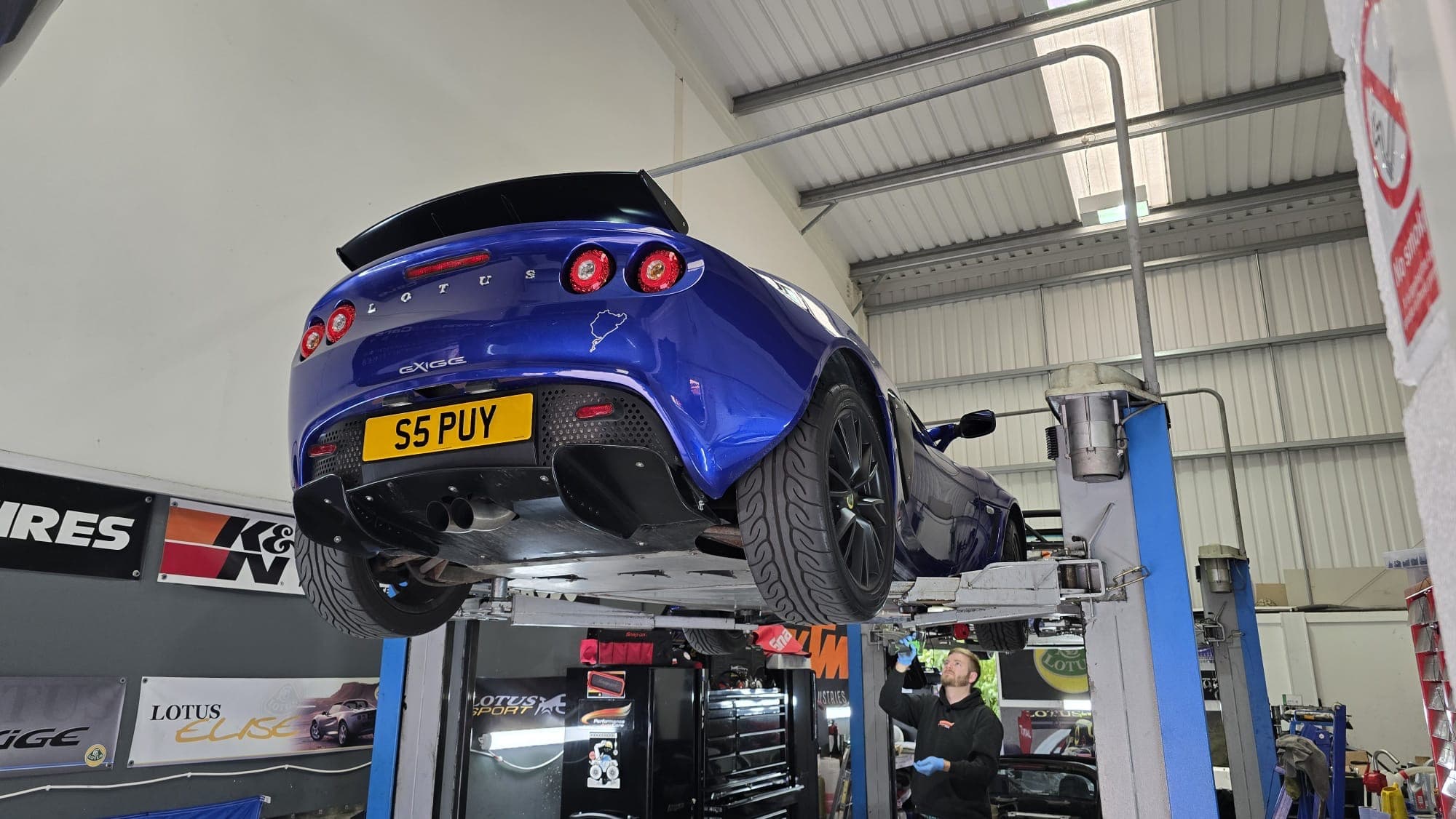 Owner Jonny working on Exige at HQ