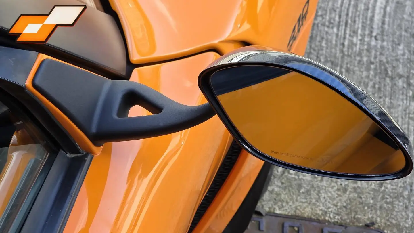Driver side mirror setup for Lotus Exige 410 Sport