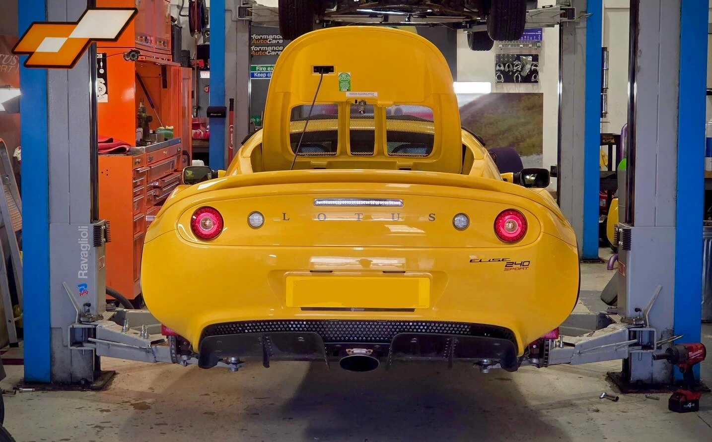 Elise 240 Sport in Performance Autocare Workshop